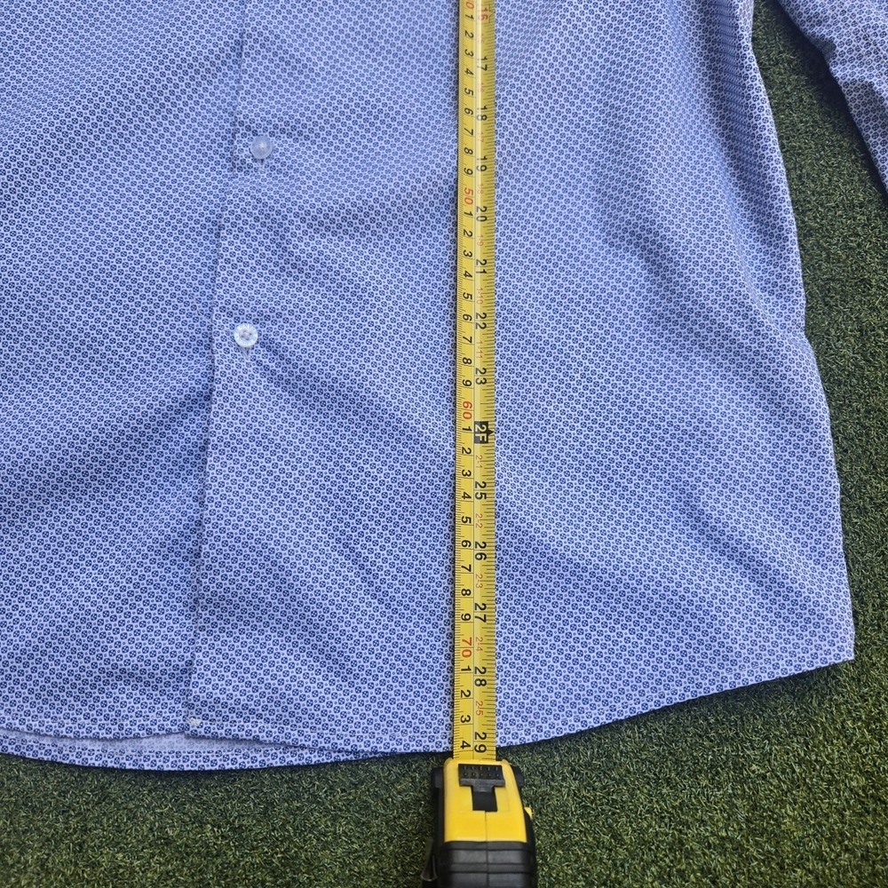 Lucky Brand Shirt Men's Medium Blue Slim Fit Stretch Botton Up Long Sleeve - Picture 12 of 14